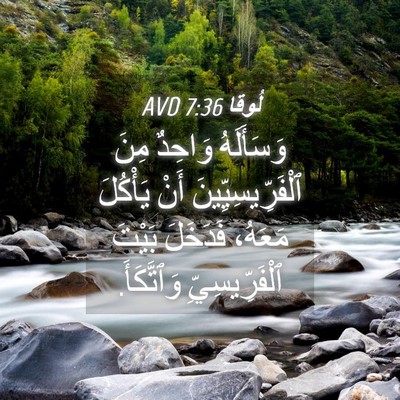 Picture 04 - لُوقا 7:36 AVD - وَسَأَلَهُ وَاحِدٌ مِنَ - Bible Verse Picture