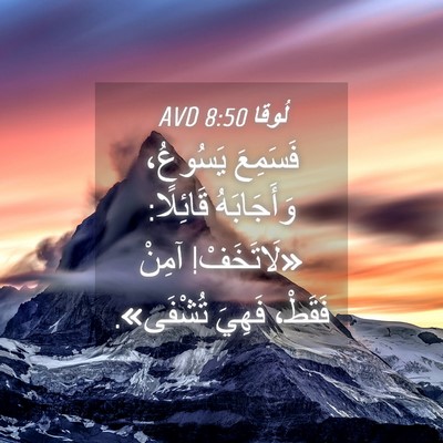 Picture 04 - لُوقا 8:50 AVD - فَسَمِعَ يَسُوعُ، - Bible Verse Picture