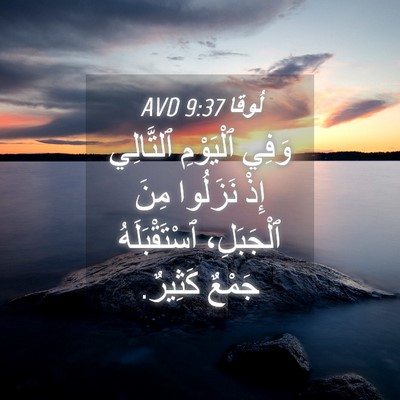 Picture 04 - لُوقا 9:37 AVD - وَفِي ٱلْيَوْمِ ٱلتَّالِي - Bible Verse Picture