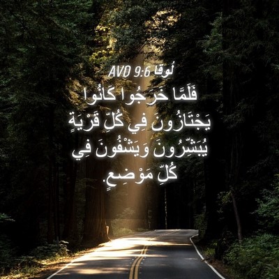 Picture 04 - لُوقا 9:6 AVD - فَلَمَّا خَرَجُوا كَانُوا - Bible Verse Picture