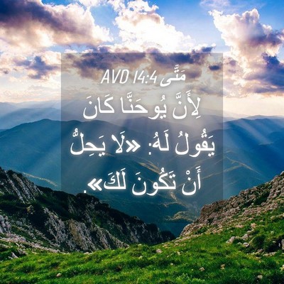 Picture 04 - مَتَّى 14:4 AVD - لِأَنَّ يُوحَنَّا كَانَ - Bible Verse Picture