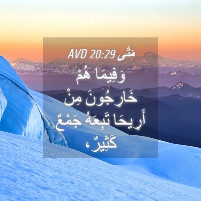 Picture 04 - مَتَّى 20:29 AVD - وَفِيمَا هُمْ خَارِجُونَ - Bible Verse Picture