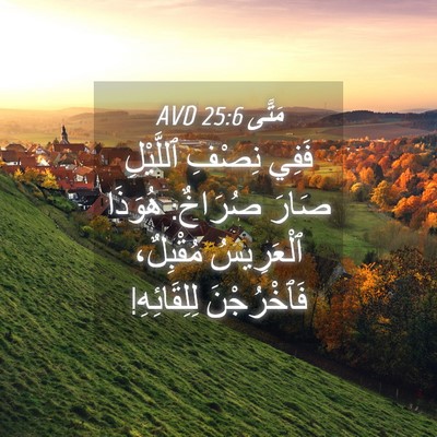 Picture 04 - مَتَّى 25:6 AVD - فَفِي نِصْفِ ٱللَّيْلِ - Bible Verse Picture