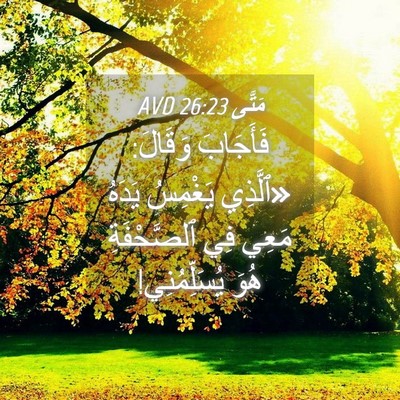 Picture 04 - مَتَّى 26:23 AVD - فَأَجَابَ وَقَالَ: - Bible Verse Picture
