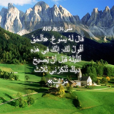Picture 04 - مَتَّى 26:34 AVD - قَالَ لَهُ يَسُوعُ: - Bible Verse Picture