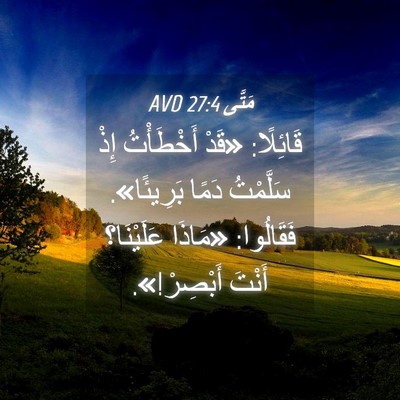 Picture 04 - مَتَّى 27:4 AVD - قَائِلًا: «قَدْ أَخْطَأْتُ - Bible Verse Picture