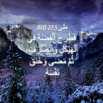 Picture 04 - مَتَّى 27:5 AVD - فَطَرَحَ ٱلْفِضَّةَ فِي - Bible Verse Picture