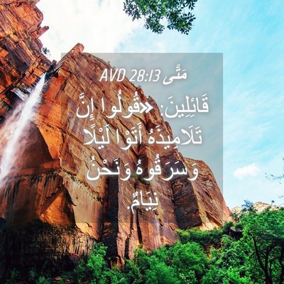 Picture 04 - مَتَّى 28:13 AVD - قَائِلِينَ: «قُولُوا إِنَّ - Bible Verse Picture