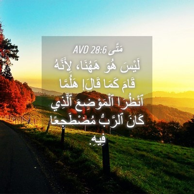 Picture 04 - مَتَّى 28:6 AVD - لَيْسَ هُوَ هَهُنَا، - Bible Verse Picture