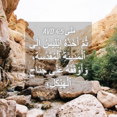 Picture 04 - مَتَّى 4:5 AVD - ثُمَّ أَخَذَهُ إِبْلِيسُ - Bible Verse Picture