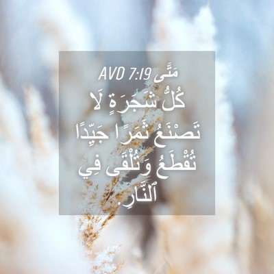 Picture 04 - مَتَّى 7:19 AVD - كُلُّ شَجَرَةٍ لَا - Bible Verse Picture