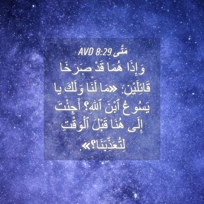 Picture 04 - مَتَّى 8:29 AVD - وَإِذَا هُمَا قَدْ صَرَخَا - Bible Verse Picture