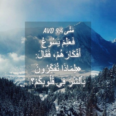 Picture 04 - مَتَّى 9:4 AVD - فَعَلِمَ يَسُوعُ - Bible Verse Picture