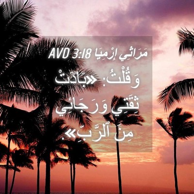 Picture 04 - مَرَاثِي إِرْمِيَا 3:18 AVD - وَقُلْتُ: «بَادَتْ ثِقَتِي - Bible Verse Picture