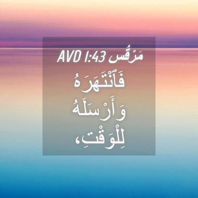 Picture 04 - مَرْقُس 1:43 AVD - فَٱنْتَهَرَهُ - Bible Verse Picture