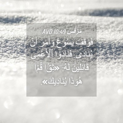 Picture 04 - مَرْقُس 10:49 AVD - فَوَقَفَ يَسُوعُ وَأَمَرَ - Bible Verse Picture