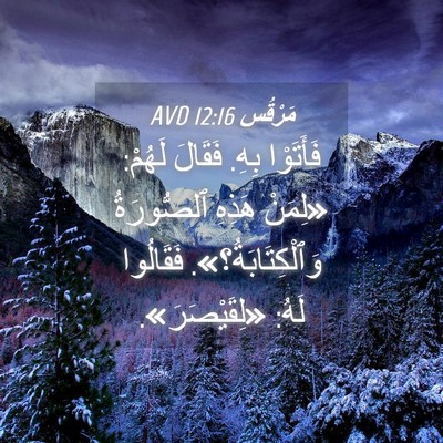 Picture 04 - مَرْقُس 12:16 AVD - فَأَتَوْا بِهِ. فَقَالَ - Bible Verse Picture