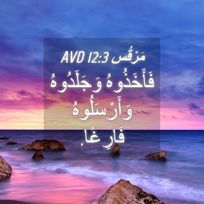 Picture 04 - مَرْقُس 12:3 AVD - فَأَخَذُوهُ وَجَلَدُوهُ - Bible Verse Picture