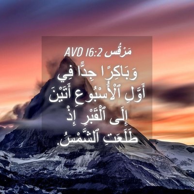 Picture 04 - مَرْقُس 16:2 AVD - وَبَاكِرًا جِدًّا فِي - Bible Verse Picture