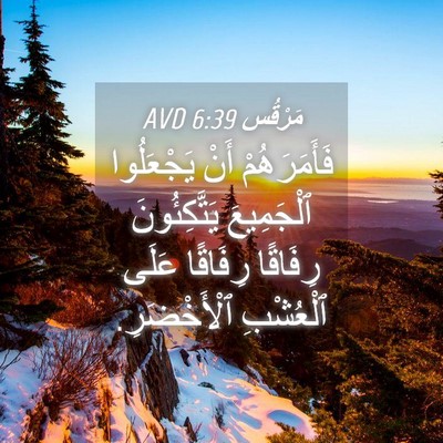 Picture 04 - مَرْقُس 6:39 AVD - فَأَمَرَهُمْ أَنْ - Bible Verse Picture