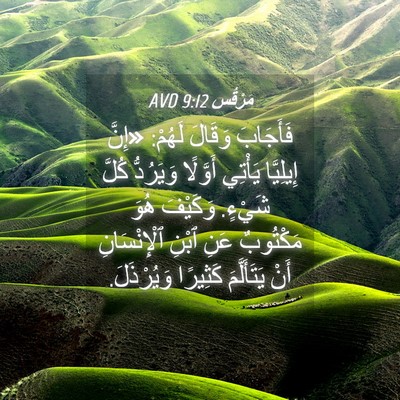 Picture 04 - مَرْقُس 9:12 AVD - فَأَجَابَ وَقَالَ لَهُمْ: - Bible Verse Picture