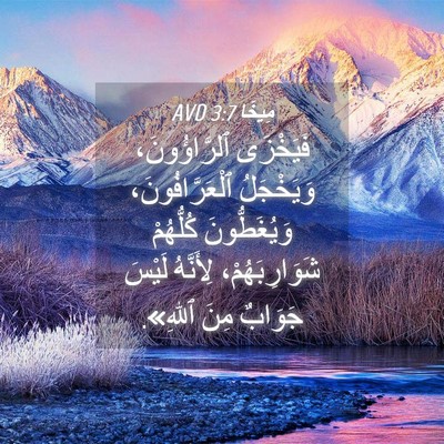 Picture 04 - مِيخَا 3:7 AVD - فَيَخْزَى ٱلرَّاؤُونَ، - Bible Verse Picture