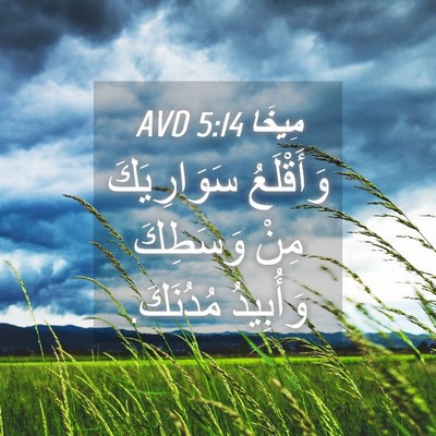Picture 04 - مِيخَا 5:14 AVD - وَأَقْلَعُ سَوَارِيَكَ - Bible Verse Picture