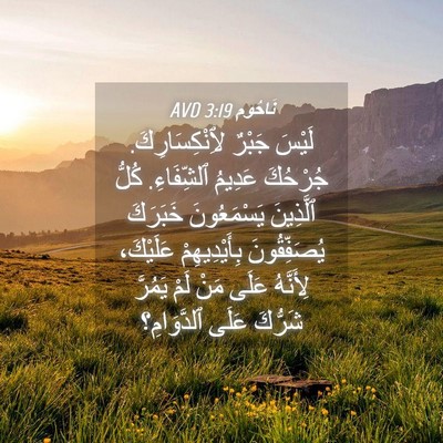 Picture 04 - نَاحُوم 3:19 AVD - لَيْسَ جَبْرٌ - Bible Verse Picture
