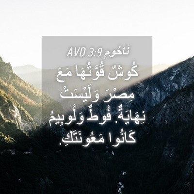 Picture 04 - نَاحُوم 3:9 AVD - كُوشٌ قُوَّتُهَا مَعَ - Bible Verse Picture