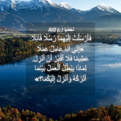 Picture 04 - نَحَمْيَا 6:3 AVD - فَأَرْسَلْتُ إِلَيْهِمَا - Bible Verse Picture