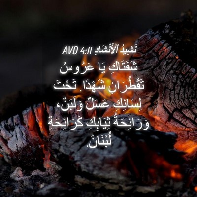 Picture 04 - نَشِيدُ ٱلْأَنْشَادِ 4:11 AVD - شَفَتَاكِ يَا عَرُوسُ - Bible Verse Picture