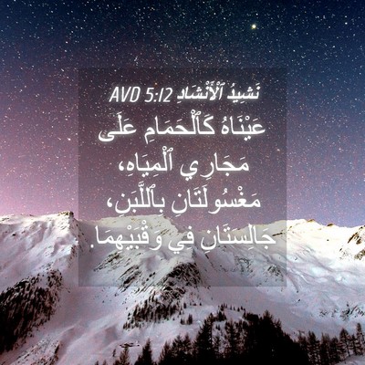 Picture 04 - نَشِيدُ ٱلْأَنْشَادِ 5:12 AVD - عَيْنَاهُ كَٱلْحَمَامِ - Bible Verse Picture