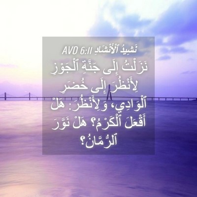 Picture 04 - نَشِيدُ ٱلْأَنْشَادِ 6:11 AVD - نَزَلْتُ إِلَى جَنَّةِ - Bible Verse Picture