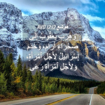 Picture 04 - هُوشَع 12:12 AVD - وَهَرَبَ يَعْقُوبُ إِلَى - Bible Verse Picture
