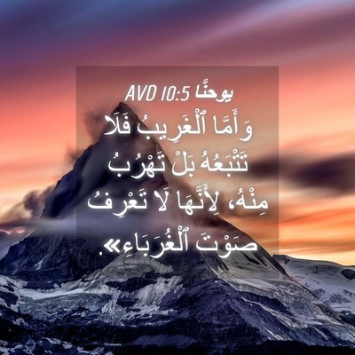 Picture 04 - يوحنَّا 10:5 AVD - وَأَمَّا ٱلْغَرِيبُ فَلَا - Bible Verse Picture