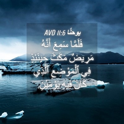 Picture 04 - يوحنَّا 11:6 AVD - فَلَمَّا سَمِعَ أَنَّهُ - Bible Verse Picture