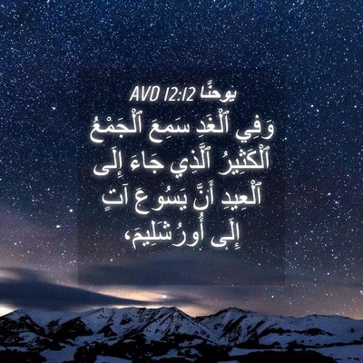 Picture 04 - يوحنَّا 12:12 AVD - وَفِي ٱلْغَدِ سَمِعَ - Bible Verse Picture