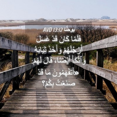 Picture 04 - يوحنَّا 13:12 AVD - فَلَمَّا كَانَ قَدْ غَسَلَ - Bible Verse Picture