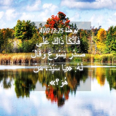 Picture 04 - يوحنَّا 13:25 AVD - فَٱتَّكَأَ ذَاكَ عَلَى - Bible Verse Picture