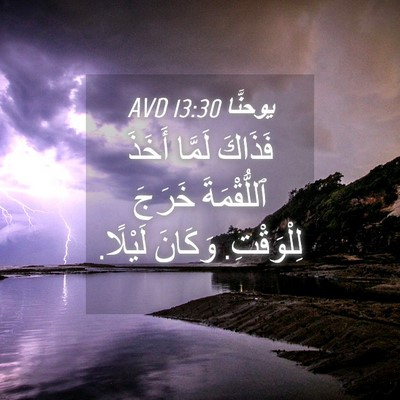 Picture 04 - يوحنَّا 13:30 AVD - فَذَاكَ لَمَّا أَخَذَ - Bible Verse Picture