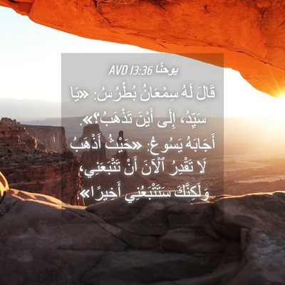 Picture 04 - يوحنَّا 13:36 AVD - قَالَ لَهُ سِمْعَانُ - Bible Verse Picture