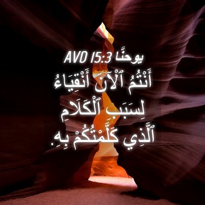 Picture 04 - يوحنَّا 15:3 AVD - أَنْتُمُ ٱلْآنَ - Bible Verse Picture