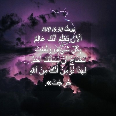 Picture 04 - يوحنَّا 16:30 AVD - اَلْآنَ نَعْلَمُ أَنَّكَ - Bible Verse Picture