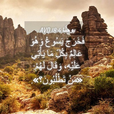 Picture 04 - يوحنَّا 18:4 AVD - فَخَرَجَ يَسُوعُ وَهُوَ - Bible Verse Picture