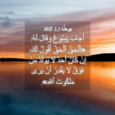 Picture 04 - يوحنَّا 3:3 AVD - أَجَابَ يَسُوعُ وَقَالَ - Bible Verse Picture