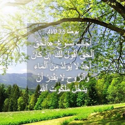 Picture 04 - يوحنَّا 3:5 AVD - أَجَابَ يَسُوعُ: «ٱلْحَقَّ - Bible Verse Picture