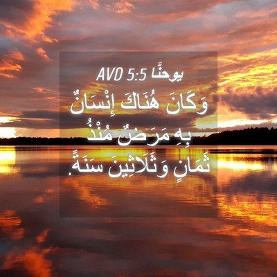 Picture 04 - يوحنَّا 5:5 AVD - وَكَانَ هُنَاكَ إِنْسَانٌ - Bible Verse Picture