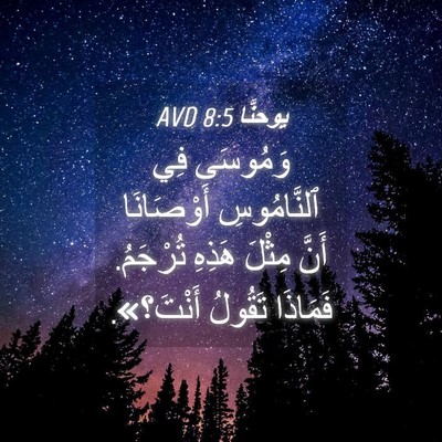 Picture 04 - يوحنَّا 8:5 AVD - وَمُوسَى فِي ٱلنَّامُوسِ - Bible Verse Picture