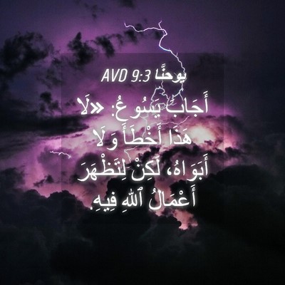Picture 04 - يوحنَّا 9:3 AVD - أَجَابَ يَسُوعُ: «لَا - Bible Verse Picture