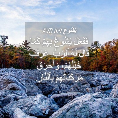 Picture 04 - يَشُوع 11:9 AVD - فَفَعَلَ يَشُوعُ بِهِمْ - Bible Verse Picture